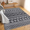 9x12 Washable Area Rug - Modern Geometric Low Pile Living Room Carpet, Soft Blue Indoor Rug for Dining Room, Home Office - 2 of 4
