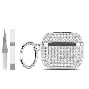HTUTWOO for AirPods Pro 3 Diamond Case, Bling Shockproof Protective Cover with Keychain and Cleaning Kit for Women - 1 of 4