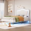 NicBex Twin/Full/Queen Upholstered Platform Bed Frame with LED Lights,Princess Bed Frame with Crown Headboard for Girls,Easy Assembly,Noise-Free - 2 of 4