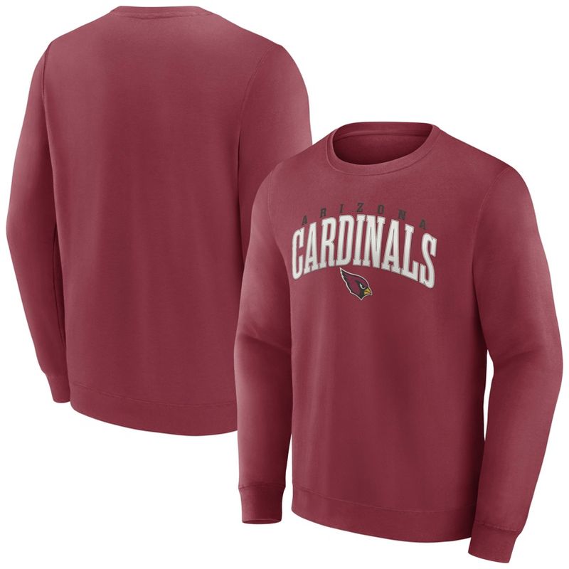 NFL Arizona Cardinals Men&#39;s Varsity Letter Long Sleeve Crew Fleece Sweatshirt, 1 of 4