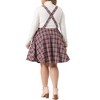 Agnes Orinda Women's Plus Size Elegant Plaid Overalls Fashionable A-Line Skirts - 4 of 4