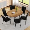 7-Piece Dining Set with Extendable Table and 6 PU Armless Chairs - 3 of 4