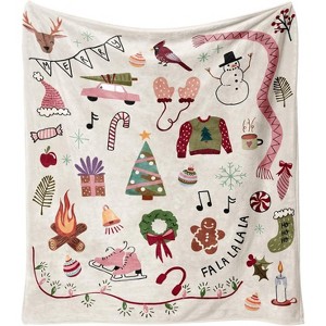Lomsoe Christmas Throw Blanket, Winter Xmas Holiday Festival Cute Plaid Snowman Santa Gingerbread Blanket for Women Men. - 1 of 4
