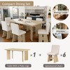 7-Piece Dining Table Set with 6 Upholstered Chairs, Solid Wood Farmhouse Design, Space-Saving, Modern Style for Dining Room - 2 of 4