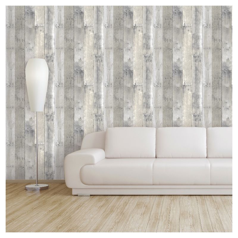 Reclaimed Wood Peel &#38; Stick Wallpaper Gray - Threshold&#8482;, 6 of 14