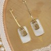 SOHI Women's Ivory White The Tag Drop Earrings - 2 of 4
