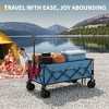 Heavy Duty Foldable Wagon for Beach, Extra Large Collapsible Foldable Wagon for Camping, All Terrain Beach Wagons Extended with Cup Holders for Sand - 2 of 4