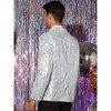 INSPIRE CHIC Men's Peak Lapel Color Block Shiny Sparkle Sequin Blazer - 3 of 4