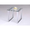 Kings Brand Furniture - Modern Chrome Finish Square Side End Table with Tempered Glass Top, Nightstand for Bedroom Living Room Office - 4 of 4