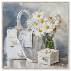 Art Remedy Purse and Daisies Chic Farmhouse Wall Art Framed - 1 of 4