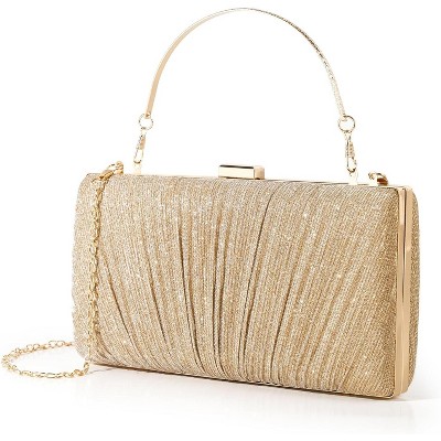Clutch Purses for Women Pleated Evening Handbag with Chain Prom, Cocktail, and Wedding