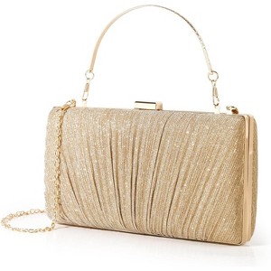 Clutch Purses for Women Pleated Evening Handbag with Chain Prom, Cocktail, and Wedding - 1 of 4