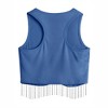 Nlife Womens Western Sparkly Fringe Sleeveless Crop Tops Cowgirl Going Out Cropped Tank Tops with Glitter Tassel - 4 of 4