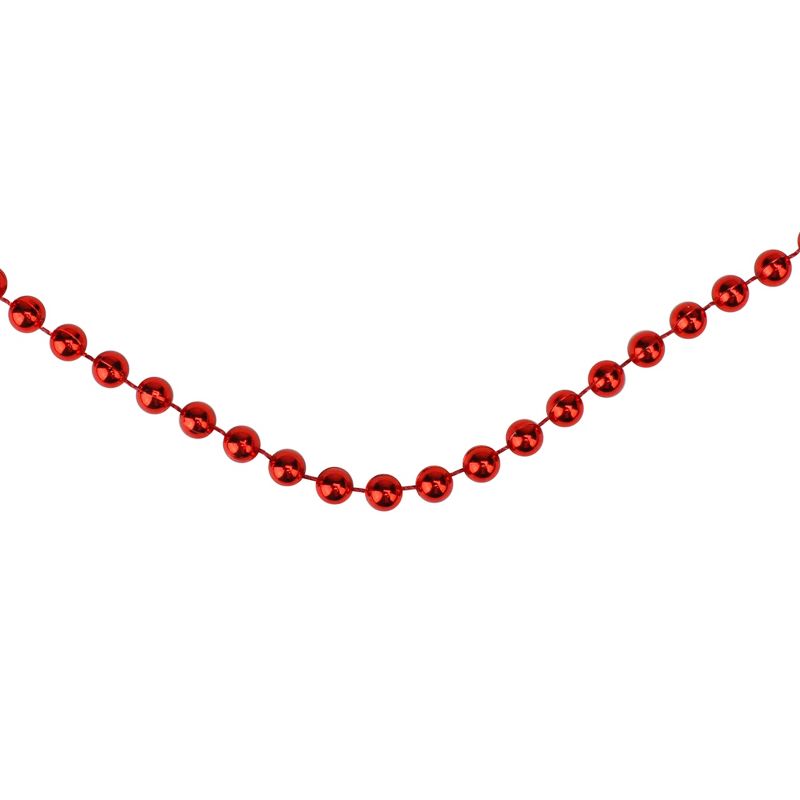 Northlight 15' x .25" Shiny Faceted Red Beaded Christmas Garland, 2 of 4