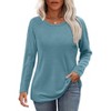 Women's Fall Fashion 2025 Oversized Tunic Sweatshirt Crewneck Top Cable Knit Sleeves for Leggings - 2 of 4