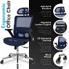 Ergonomic Mesh Office Chair-Adjustable Headrest with Flip-Up Arms, Tilt and lock Function, Lumbar Support and Blade Wheels, Metal legs-The Pop Home - 4 of 4