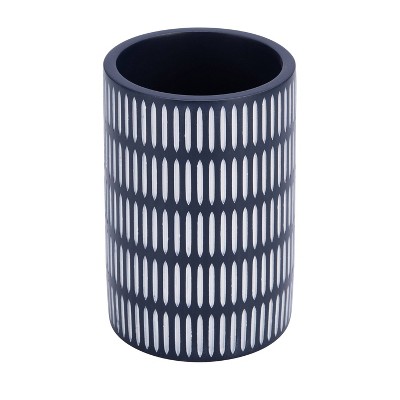 Blue and White Resin 4-Piece Bathroom Accessory Set