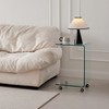 Vynxaria Series 18 in. Transparent C-Shaped Tempered Glass End Table with Multi-Purpose Design - 4 of 4