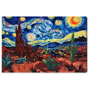 Art Remedy Desert Night Stars Impressionism Wall Art Unframed - 1 of 4