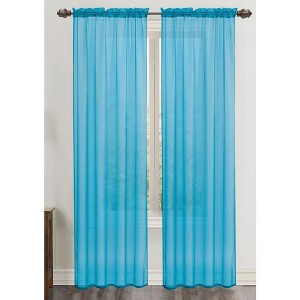 Ramallah Trading Celine Sheer 55 x 90 in. Rod Pocket Curtain Panel - 55 x 90, Blue - 1 of 3
