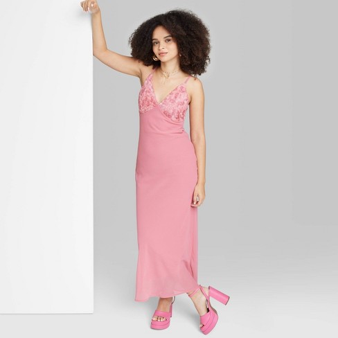 Women's Sleeveless Rosette Cup Maxi Dress - Wild Fable™ Pink S : Target