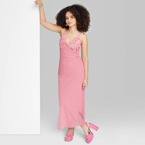 Women's Sleeveless Rosette Cup Maxi Dress - Wild Fable™ Pink M