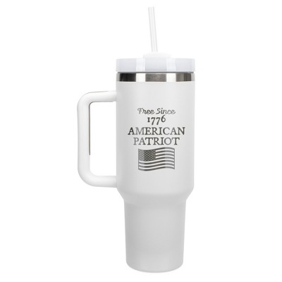 100 North Free Since 1776 American Patriot Flag Wrap-Around 40 Oz. Stainless Steel Water Bottle Coffee Mug, Spill & Leak Resistant, Travel Tumbler