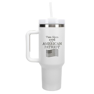 100 North Free Since 1776 American Patriot Flag Wrap-Around 40 Oz. Stainless Steel Water Bottle Coffee Mug, Spill & Leak Resistant, Travel Tumbler - 1 of 4