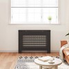 vidaXL Radiator Cover Black 44.1"x7.5"x32.1" MDF - 3 of 4