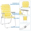 Sevobal Outdoor Portable Chairs 2PCS Folding Webbing Beach Chair Set with Steel Frame for Lawn Patio Deck Poolside, Yellow, 22"*22"*37.4" - 4 of 4