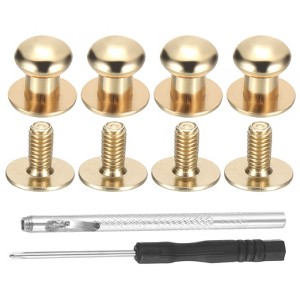 Unique Bargains DIY Craft Zinc Alloy Screw-on Design Rivets Spikes with Punch & Screwdriver 30 Sets - 1 of 4