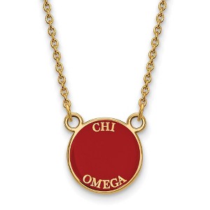 Black Bow Jewelry 14k Yellow Gold Plated Sterling Silver Chi Omega Greek Life Necklace 18 Inch - 1 of 4