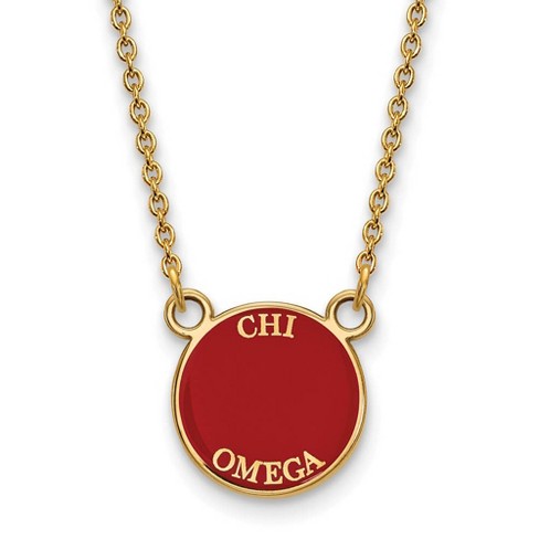 Black Bow Jewelry 14k Yellow Gold Plated Sterling Silver Chi Omega Greek Life Necklace 18 Inch - image 1 of 4