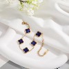 18K Gold Plated Clover Lucky Bracelet for Women White/Black/Red/Green Flower Four Leaf Link Bracelets - 3 of 4