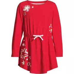 Lands' End Girls Long Sleeve Gathered Waist Tunic Top - X-Small - Moon And Stars