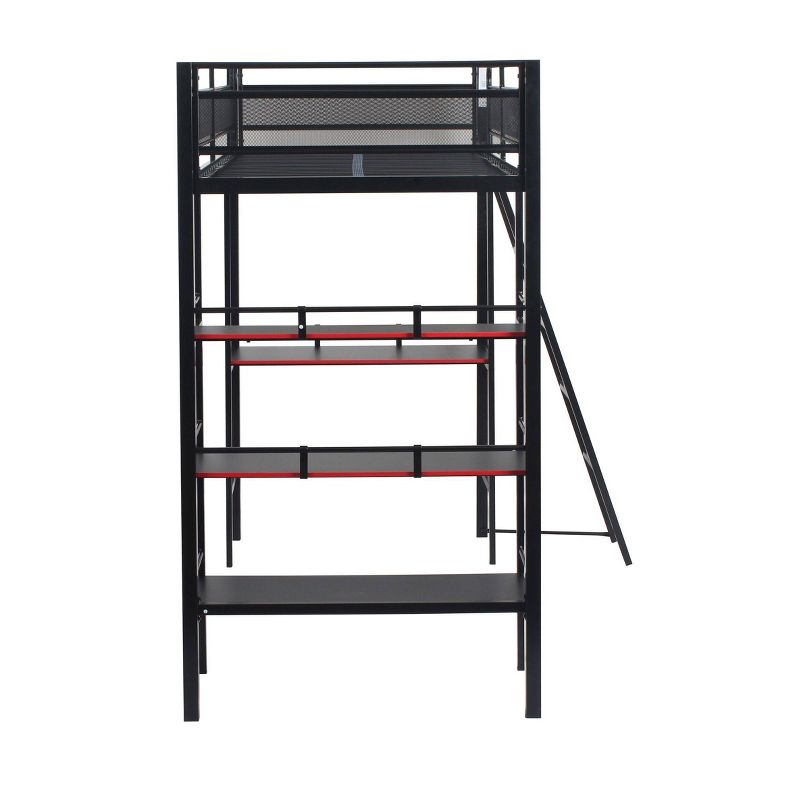 Twin Fortress Gaming Kids&#39; Bunk Bed with Built-in Desk and Shelving Black - X Rocker, 5 of 16
