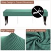 Unique Bargains Stretch Jacquard Checkered Anti-Dust Protecting Dining Chair Slipcovers for 42" - 54" Bench - 3 of 4