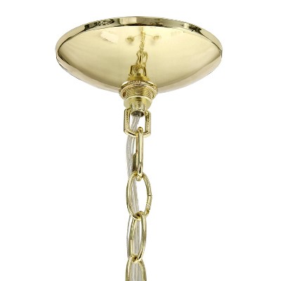 Elegant Gold Brass 5-Light Chandelier with Clear Glass Shades