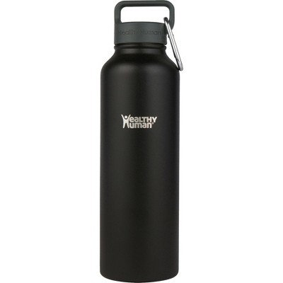 Healthy Human Stainless Steel Water Bottle |(Pure Black, 40 oz / 1183 ML)