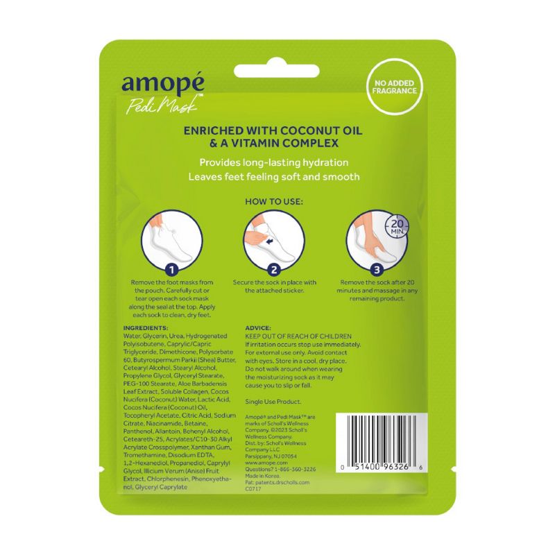 Amop&#233; PediMask 20-Minute Foot Mask - Paradise Found with Coconut Oil - 1 pair, 4 of 14