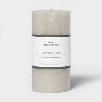 Pillar Cozy Cashmere Candle Gray - Threshold™