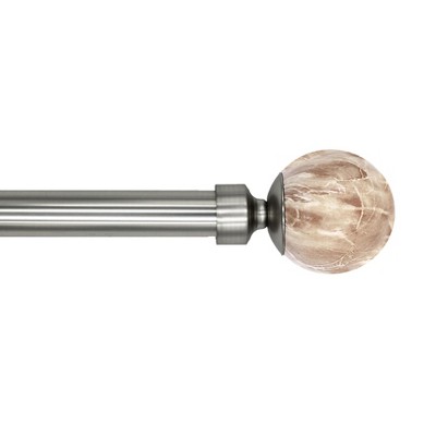 Linen Avenue Tan Travertine Single and Double Window Curtain Rod Set