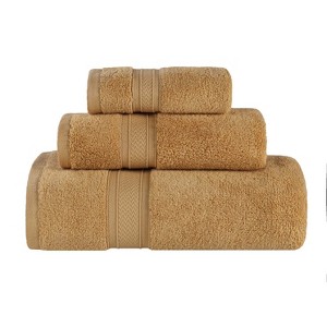 Chevron Zero Twist Cotton Solid and Jacquard Hand Towel Set of 6 by Blue Nile Mills - 1 of 4