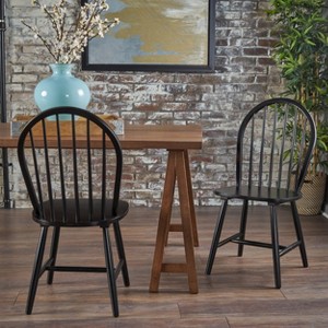 ModernLuxe 36.5"H 2pcs Wooden Dining Chairs, Accent Chairs with Spindle Back - 1 of 4