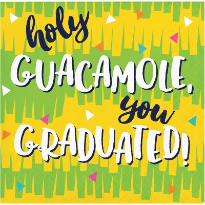48ct Fiesta Fun "Holy Guacamole" Grad Beverage Napkins