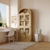 CuisinSmart 72in Tall Arched Bookcase, Glass Door Arched Cabinet with 2 Drawers, Freestanding Display Storage Cabinet for Living Room, Bedroom - 2 of 4