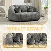64"W 2-Seater Bean Bag Sofa Lazy Sofa Bean Bag Chair Couch  Accent Floor Soft Lounge Chair Loveseat-ModernLuxe - 4 of 4