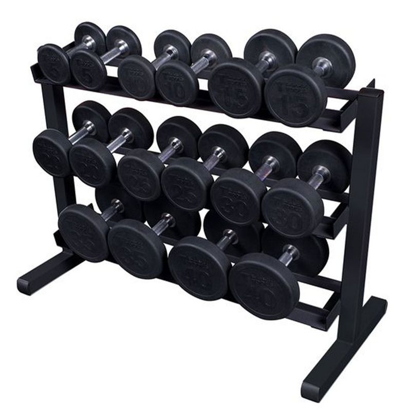Body Solid 3 Tier Horizontal Dumbbell Rack with Heavy Gauge Steel Construction and Welded Tubing Feature for Sports and Workout Equipment, 4 of 7
