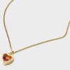 14K Gold Dipped Cubic Zirconia Heart Shaker Pendant Necklace - A New Day™ Gold - 4 of 4