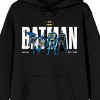 Batman 90th Anniversary Retro Character Poses Long Sleeve Adult Black Hooded Sweatshirt - 2 of 3